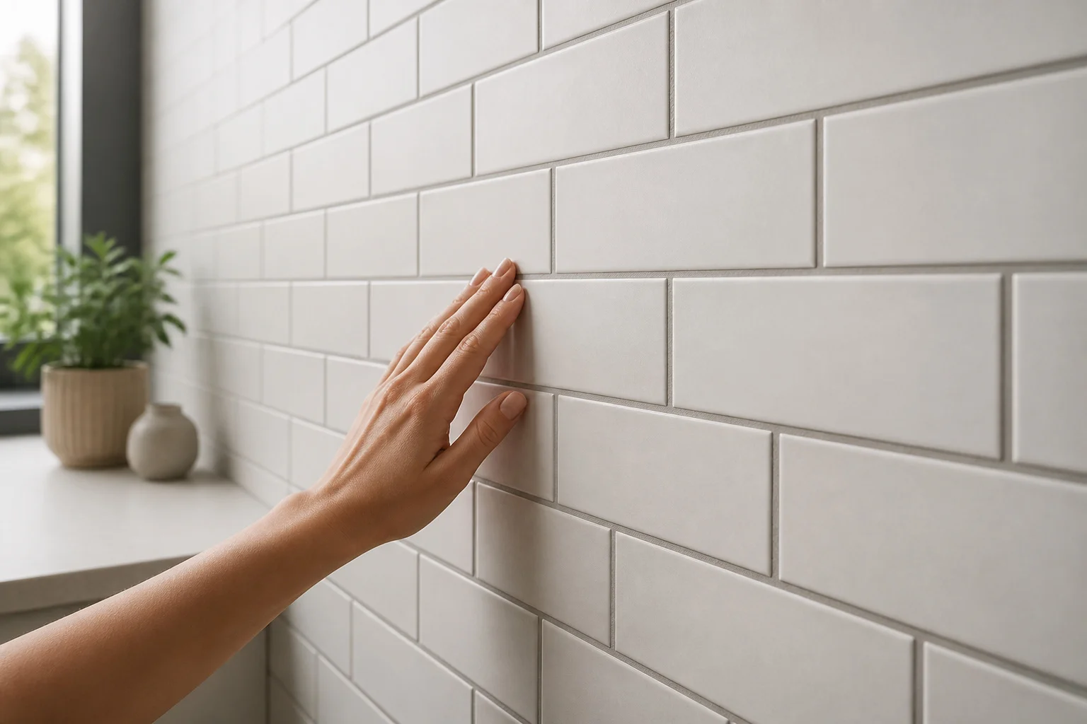 Mur de carreaux modernes avec touche delicate